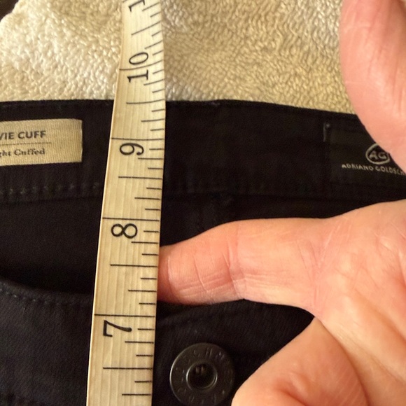 AG Adriano Goldschmied The Stevie Slim Straight Cuffed Black Jeans Waist 26 - Picture 11 of 13